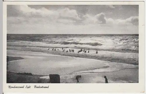 (16777) AK Sylt, Strand, gel. 1957