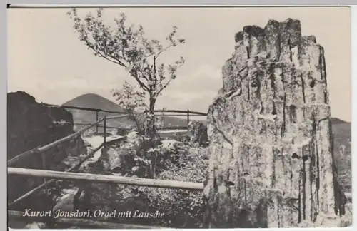 (16773) Foto AK Jonsdorf (Zittauer Geb.), Orgel mit Lausche, gel. 1960