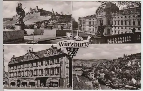 (16744) Foto AK Würzburg, Leistengrund, Falkenhaus, Festung, 1964