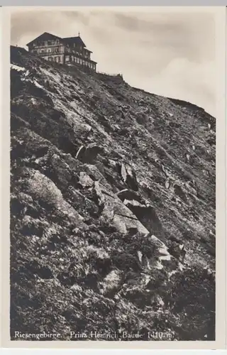 (16734) Foto AK Riesengebirge, Prinz Heinrich Baude 1928 (38?)