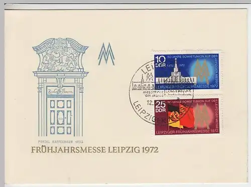 (16719) Postkarte Leipziger Frühjahrsmesse 1972 m. SSt u. Sondermarken