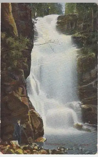 (16725) AK Riesengebirge, Zackelfall, gel. 1913