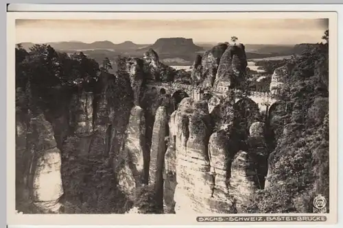 (16665) Foto AK Sächs. Schweiz, Basteibrücke, vor 1945