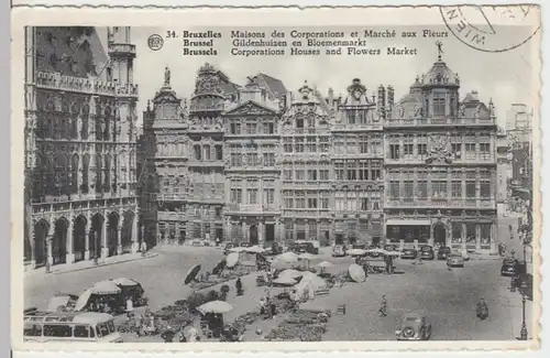 (16655) AK Brüssel, Bruxelles, Großer Markt, gel. 1958