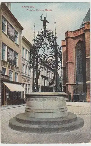 (16654) AK Antwerpen, Anvers, Fontaine Quinten Matsijs, vor 1945