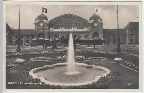 (16642) Foto AK Basel, Bundesbahnhof 1929
