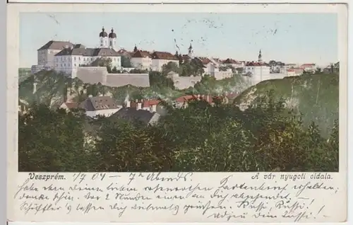 (16613) AK Veszprém, A vár nyugoti oldala 1904