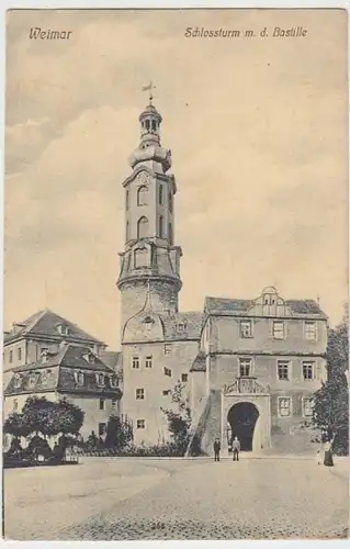 (16600) AK Weimar, Th., Schlossturm mit Bastille 1909