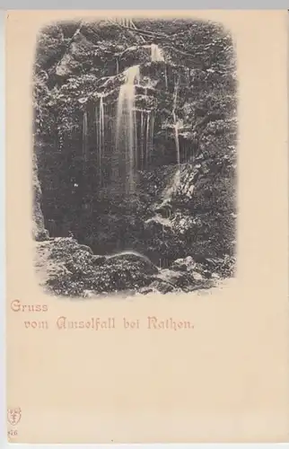 (16587) AK Gruß vom Amselfall (Sächs. Schweiz) bei Rathen, vor 1905