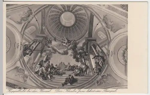 (16573) AK Neresheim, Benediktiner-Abtei, Kuppelbild, vor 1945