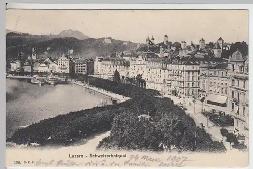 (16566) AK Luzern, Schweizerhofquai 1907