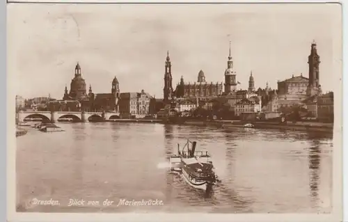 (16526) Foto AK Dresden, Blick von der Marienbrücke 1930