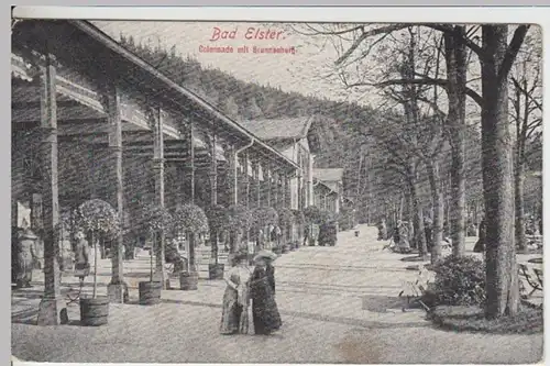(16506) AK Bad Elster, Kolonnade mit Brunnenberg 1921