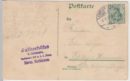 (16486) AK Carlshafen (Bad Karlshafen), Gruß von der Weser, Liedkarte 1909