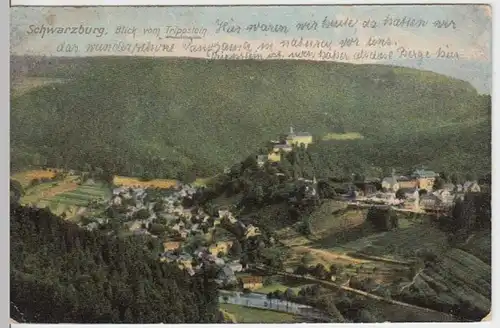 (16379) AK Schwarzburg (Th. Wald), Blick vom Trippstein 1912