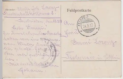 (16375) AK Militaria, Baracken, Feldpost 1917