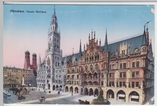 (16374) AK München, Rathaus, Türme Frauenkirche 1923