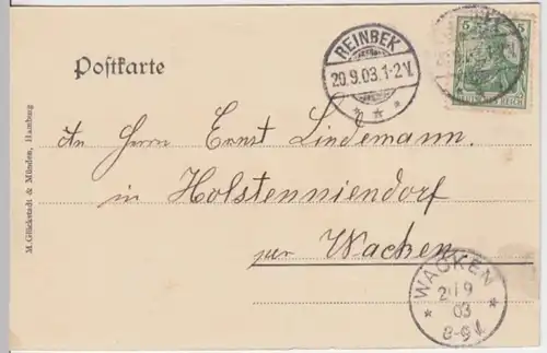 (16328) AK Reinbek, Mühlenteich 1903