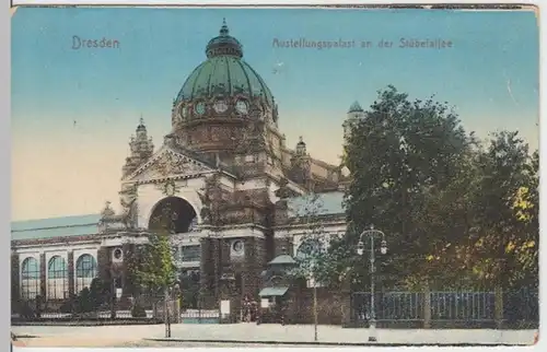 (16300) AK Dresden, Ausstellungspalast an der Stübelallee, Feldpost 1916