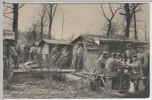 (16299) AK Patriotika, Eine gemütliche Kartenpartie im Felde, Feldpost 1915