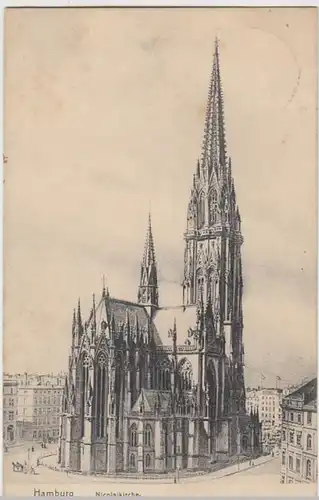 (16298) AK Hamburg, Nikolaikirche 1908