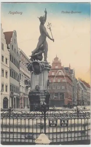 (16290) AK Augsburg, Merkurbrunnen 1912