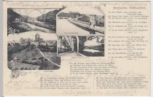 (16282) AK Liedkarte Bergisches Heimatlied 1903