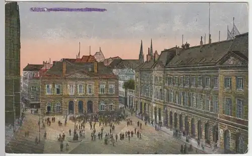 (16267) AK Metz, Lothr. Hauptwache, Stadthaus, Feldpost 1918