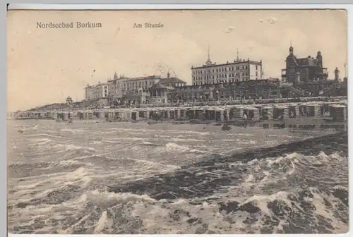 (16244) AK Nordseebad Borkum, Feldpost 1914