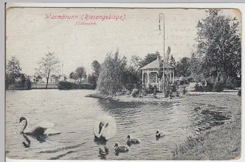(16238) AK Bad Warmbrunn (Riesengeb.), Füllnerpark, vor 1945