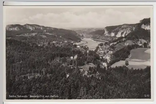 (16205) Foto AK Rathen, Sächs. Schweiz, mit Basteigebiet, vor 1945