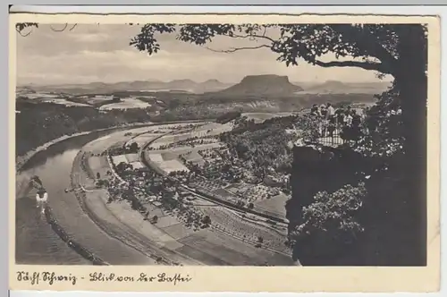(16202) Foto Ak Bastei, Sächs. Schweiz, Blick von der Bastei, vor 1945