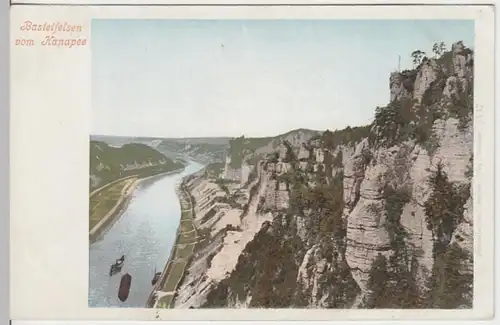 (16197) AK Bastei, Sächs. Schweiz, Blick vom Kanapee, vor 1905