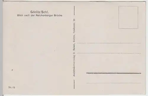 (16159) AK Görlitz, Oberlausitz, Reichenberger Brücke, vor 1945