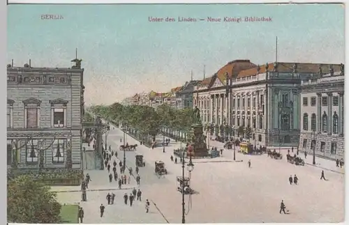 (16134) Künstler AK Berlin, Unter den Linden, Neue Bibliothek, v. 1945