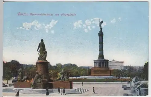 (16120) AK Berlin, Bismarckdenkmal, Siegessäule, Feldpost 1916