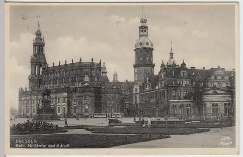 (16044) AK Dresden, Kath. Hofkirche, Schloss 1931