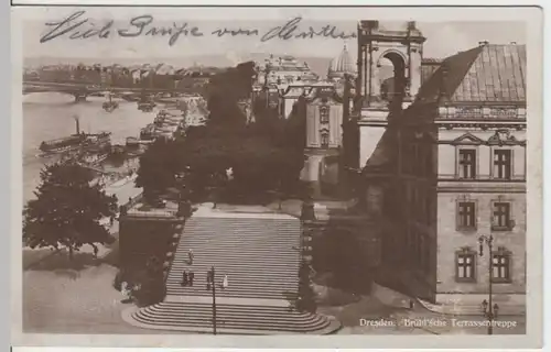 (16039) Foto AK Dresden, Brühlsche Terrasse 1929