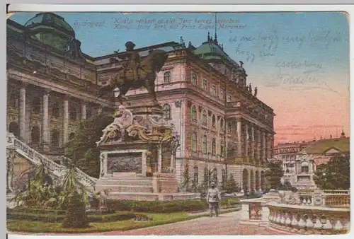 (16031) AK Budapest, Burgpalast, Prinz Eugen Denkmal 1925