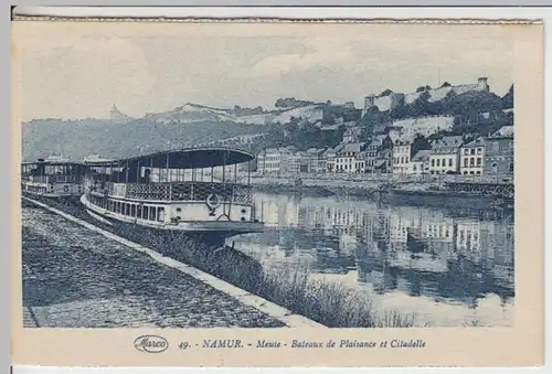 (16025) AK Namur, Meuse, Touristenboote, Zitadelle, vor 1945