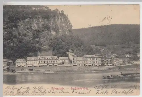 (15958) AK Bodenbach, Böhmen, Landungsplatz, Elbe 1900