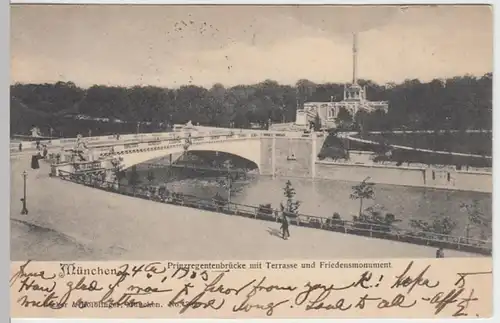 (15933) AK München, Prinzregentenbrücke, Friedensmonument 1905