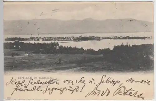 (15904) AK Lindau, Bodensee, Panorama 1902