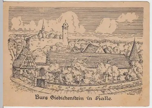 (15899) Künstler AK Halle, Saale, Burg Giebichenstein, vor 1945