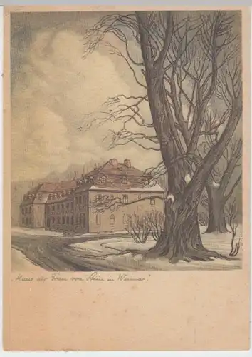 (15889) Künstler AK Weimar, Th., Haus der Frau von Stein