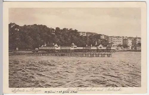 (15806) AK Sassnitz, Neues Familienbad, Seebrücke 1925