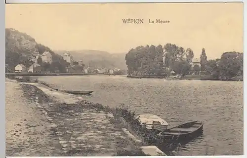 (15780) AK Wepion-sur-Meuse, am Fluss, vor 1945