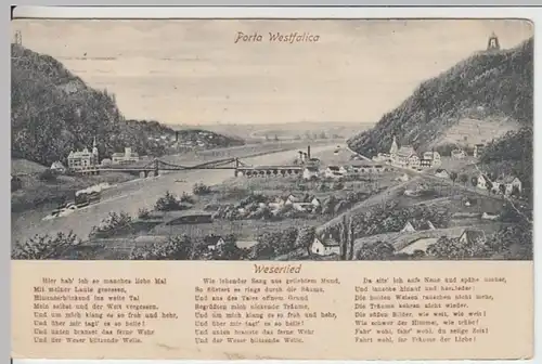 (15777) AK Liedkarte, Weserlied, Porta Westfalica 1918