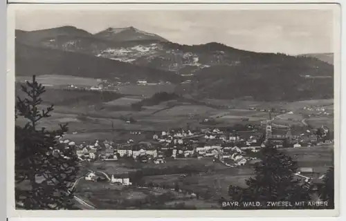 (15748) Foto AK Zwiesel, Bayer. Wald, Panorama, Gr. Arber 1932-35