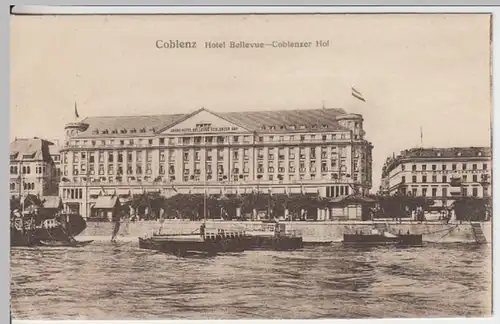 (15738) AK Koblenz, Hotel Bellevue- Koblenzer Hof 1929